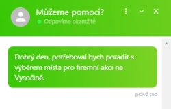 Live chat nově na webu Vysočina Konference